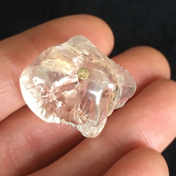 Vintage Gold Tone Clear Rock Necklace - Picture 7 of 10